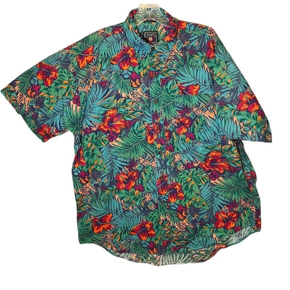 Chaps Ralph Lauren Hawaiian Button Down Camp Short Sleeve Shirt Mens Size XL - Picture 1 of 5